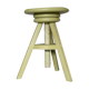 Painted and waxed wooden screw stool