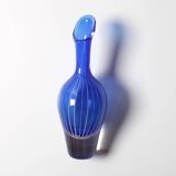 Mid-Century Modern Blue Art Glass Vase: Jan Johansson Orrefors, Sweden