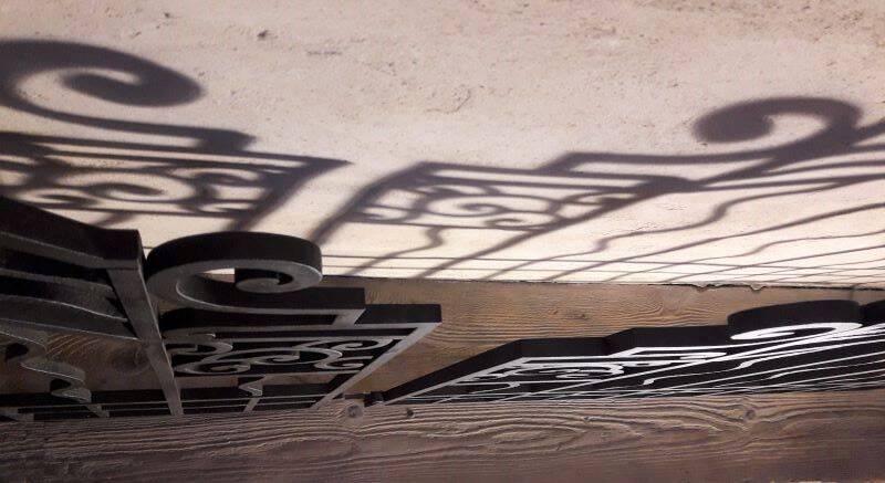 Old wrought iron gate and door grilles 20th century Art Deco