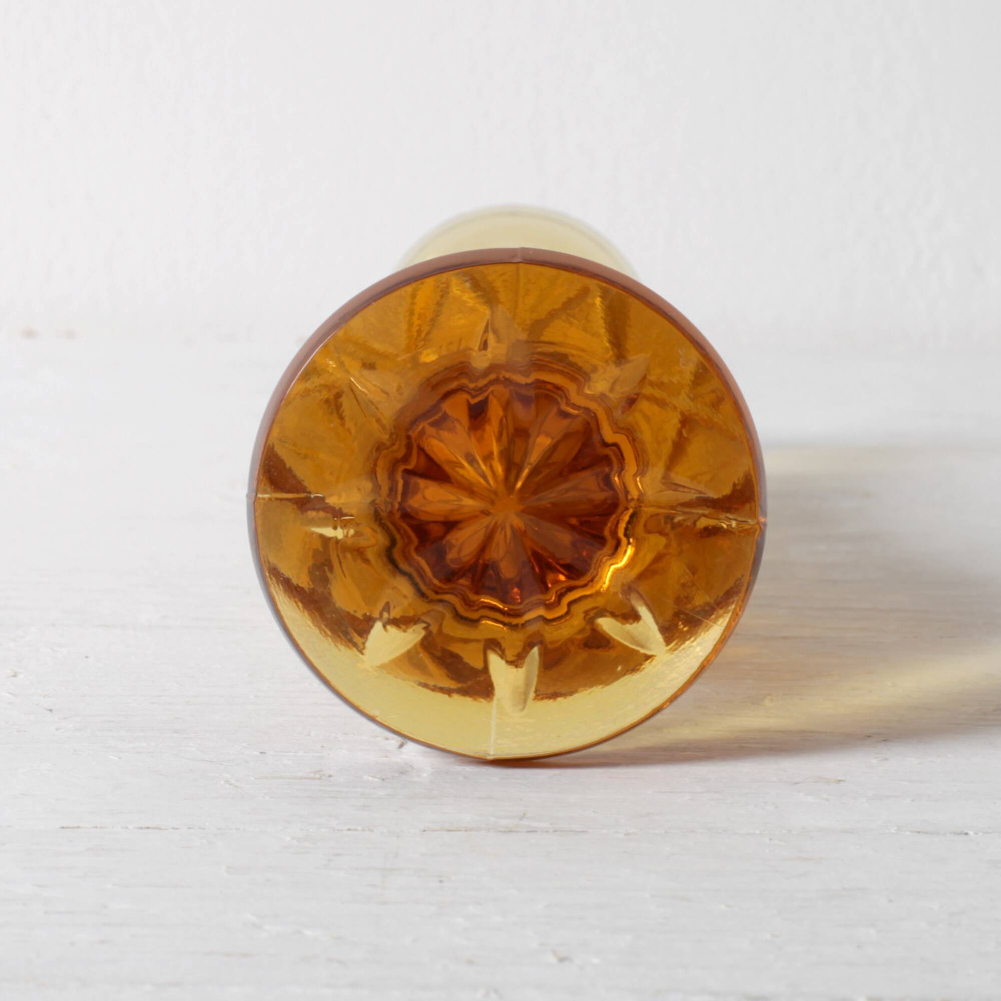 Small Vintage Amber Glass Vase / Mid-century Stylish Vase / Czechoslovakia