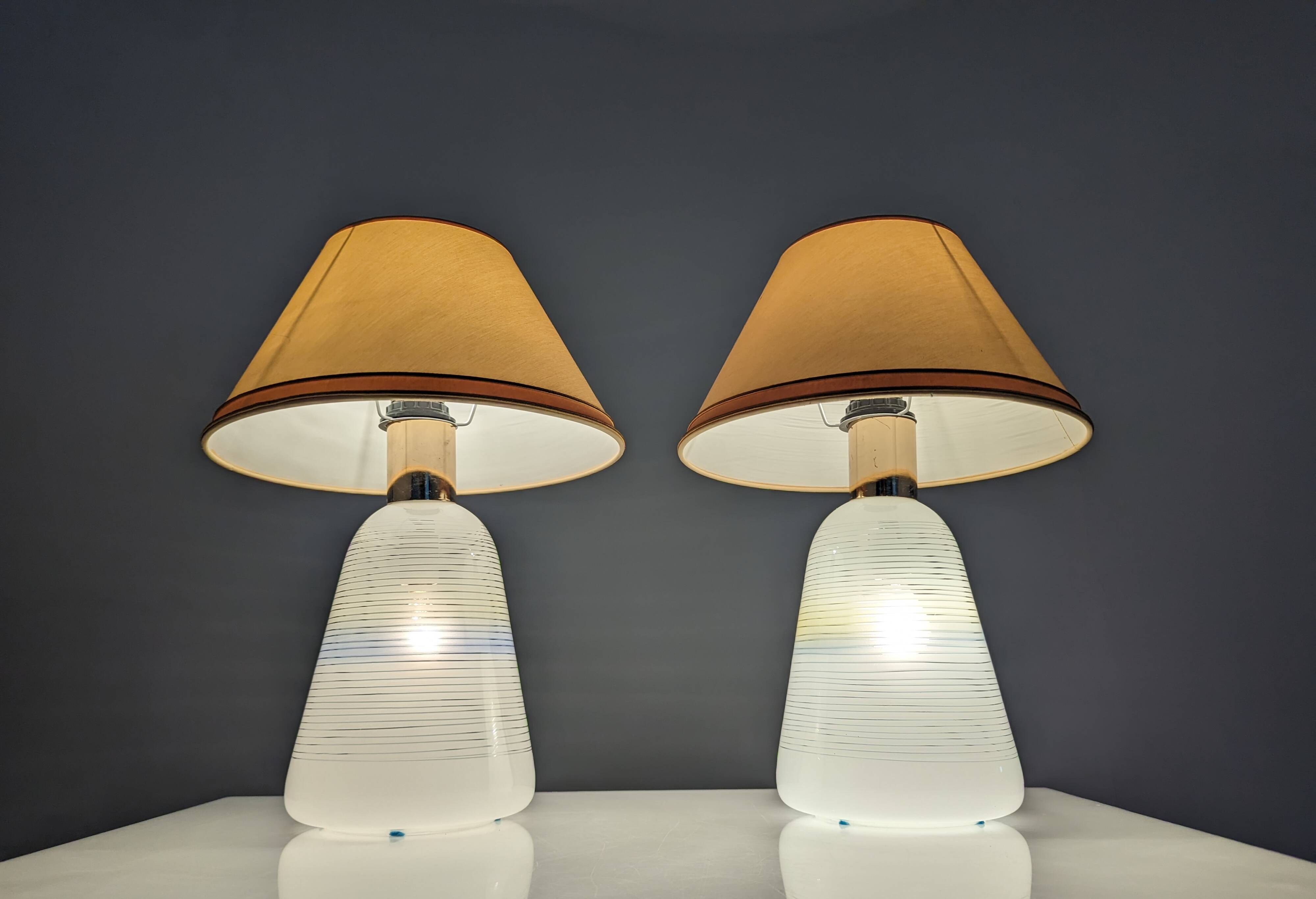 Pair of Italian glass lamps 1970s