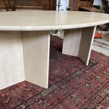 oval travertine table from the 70s