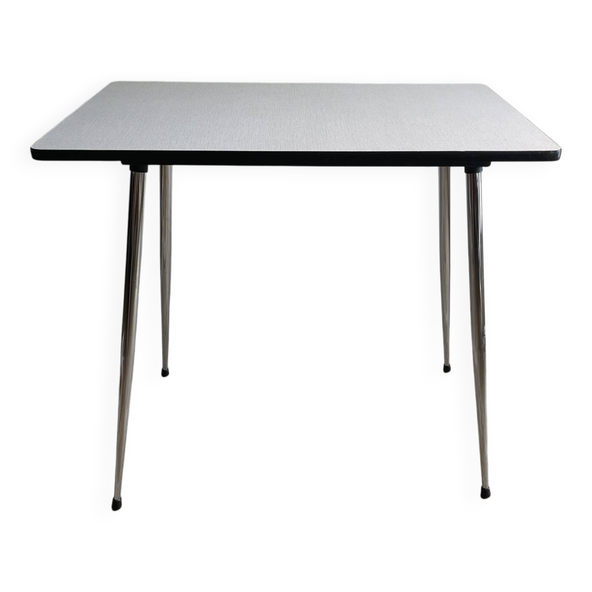 Small, gray formica table