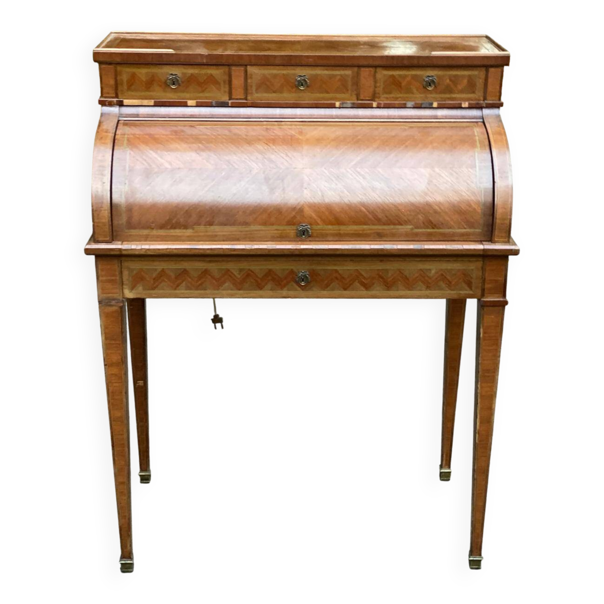 19th century wooden cylinder desk secretary