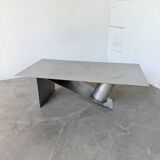 Handcrafted metal coffee table from the 1970s