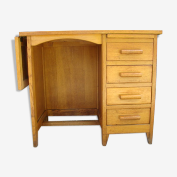 Bureau chêne clair vintage 50