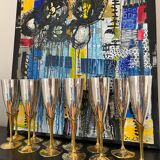 Service of 12 champagne flutes Orfèvrerie L'Ecuyer