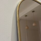 Miroir irrégulier organique trapèze barbier vintage Éden laiton doré