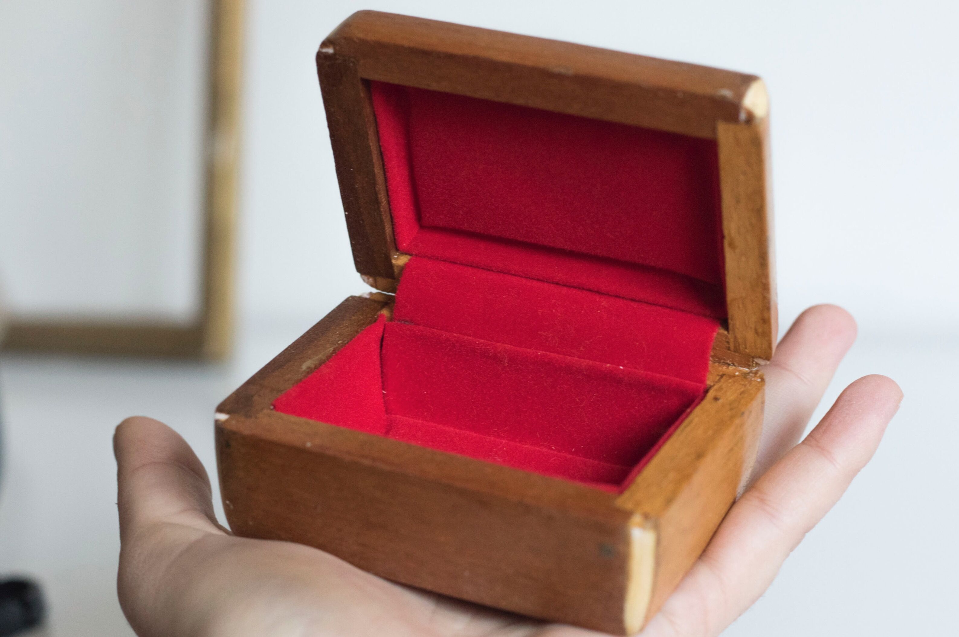 Old wooden box and mother-of-pearl