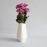AK Kaiser bisque vase design M. Frey, white vase with flower relief