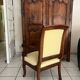 Antique armchair in solid wood – Louis Philippe / Empire style – cream fabric