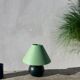 Lampe en bois boule verte l