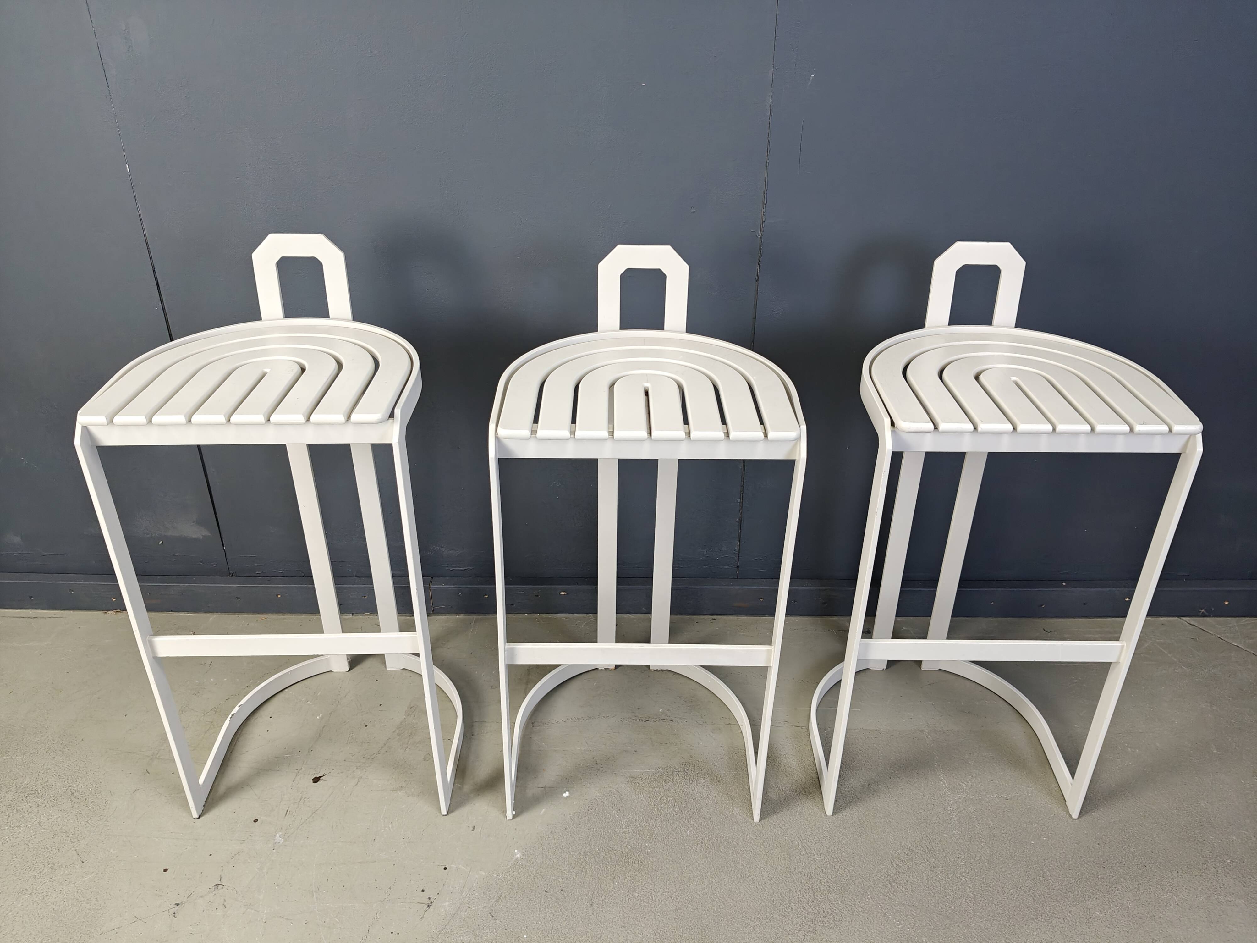 Vintage bar stools by Allmilmö, 1980s, Set of 3