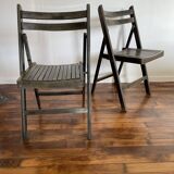Lot de 2 chaises pliantes anciennes