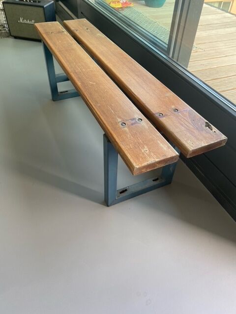 Industrial wooden bench