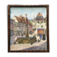 Tableau Aquarelle rue de Kayserberg (Alsace) daté de 1955 monogrammé