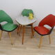 Set of 3 chairs barrel 1950