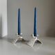 Vintage Modernist Pair Of WMF Ikora Silver Plated Candle Holders