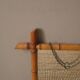 Vintage bamboo wooden mirror with retro bohemian spirit