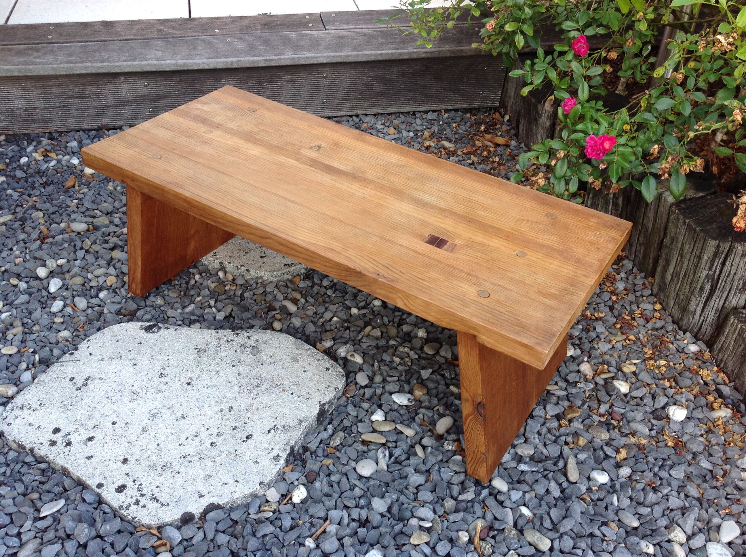 Low console in pine Scandinavian style / vintage 60s-70s