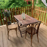 Vintage rattan table