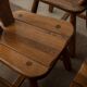 Brutalist Oak Dining Chairs Sculptural Backs by De Puydt, 1960s, Set of 4