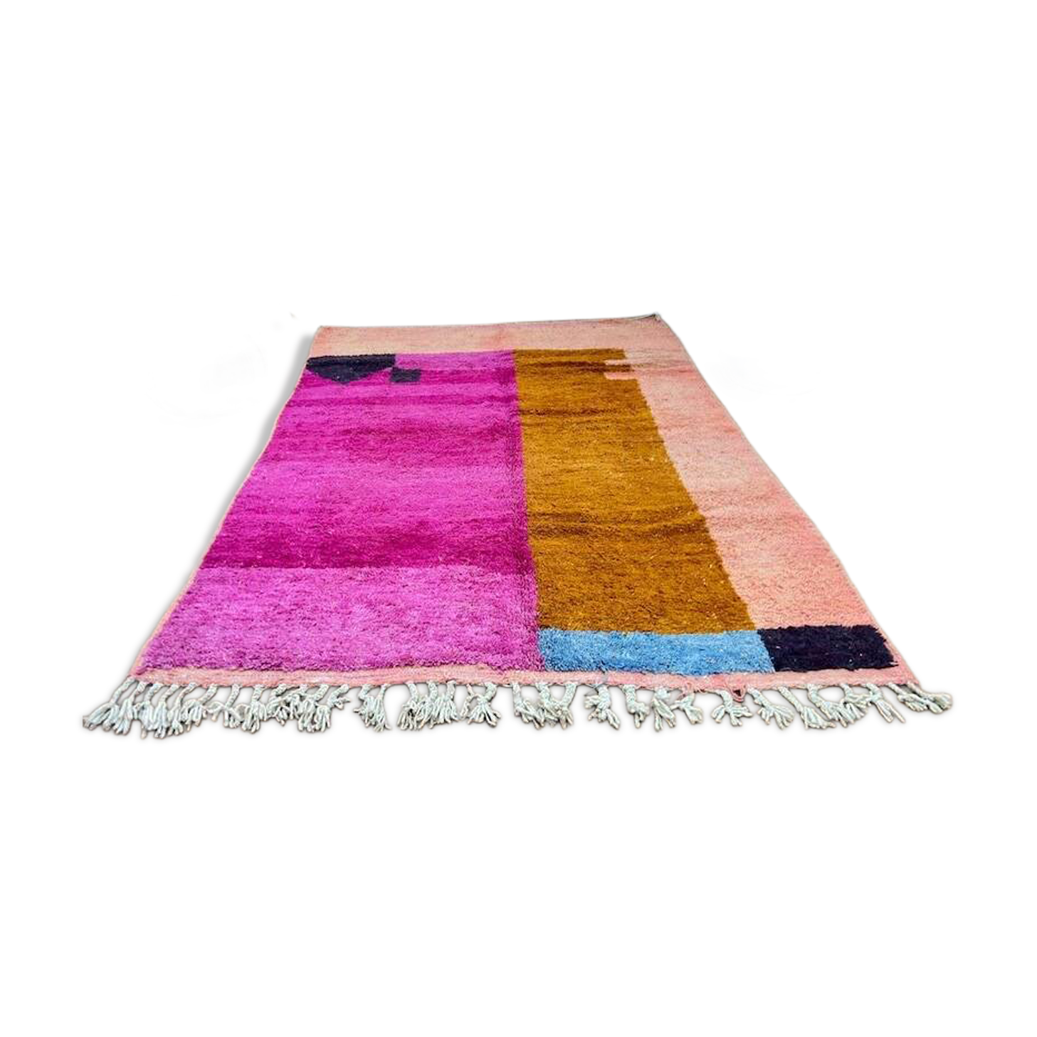 Pure wool Moroccan rug with colourful patterns, size 150 x 250 cm.