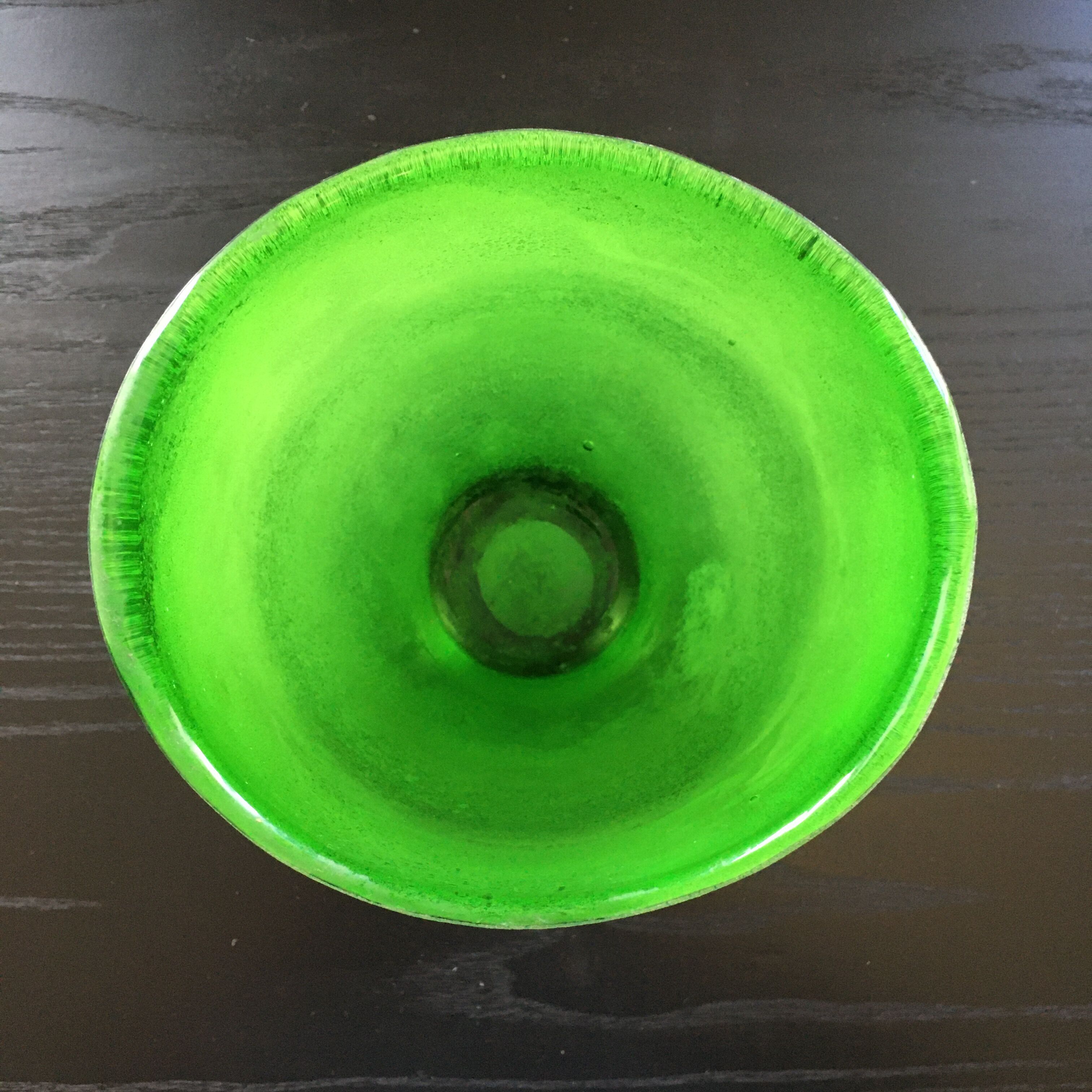 Green glass paste vase