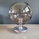 Outdoor glass candle holder in smoked glass and chrome