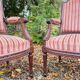Pair of Louis XVI Style Mahogany Flat Back Armchairs, 19th Century