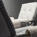 Pair of tubular armchairs double face '70
