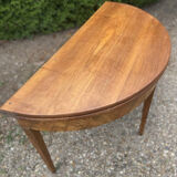 Antique table in folding round walnut