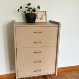 Mocha compass foot chest of drawers