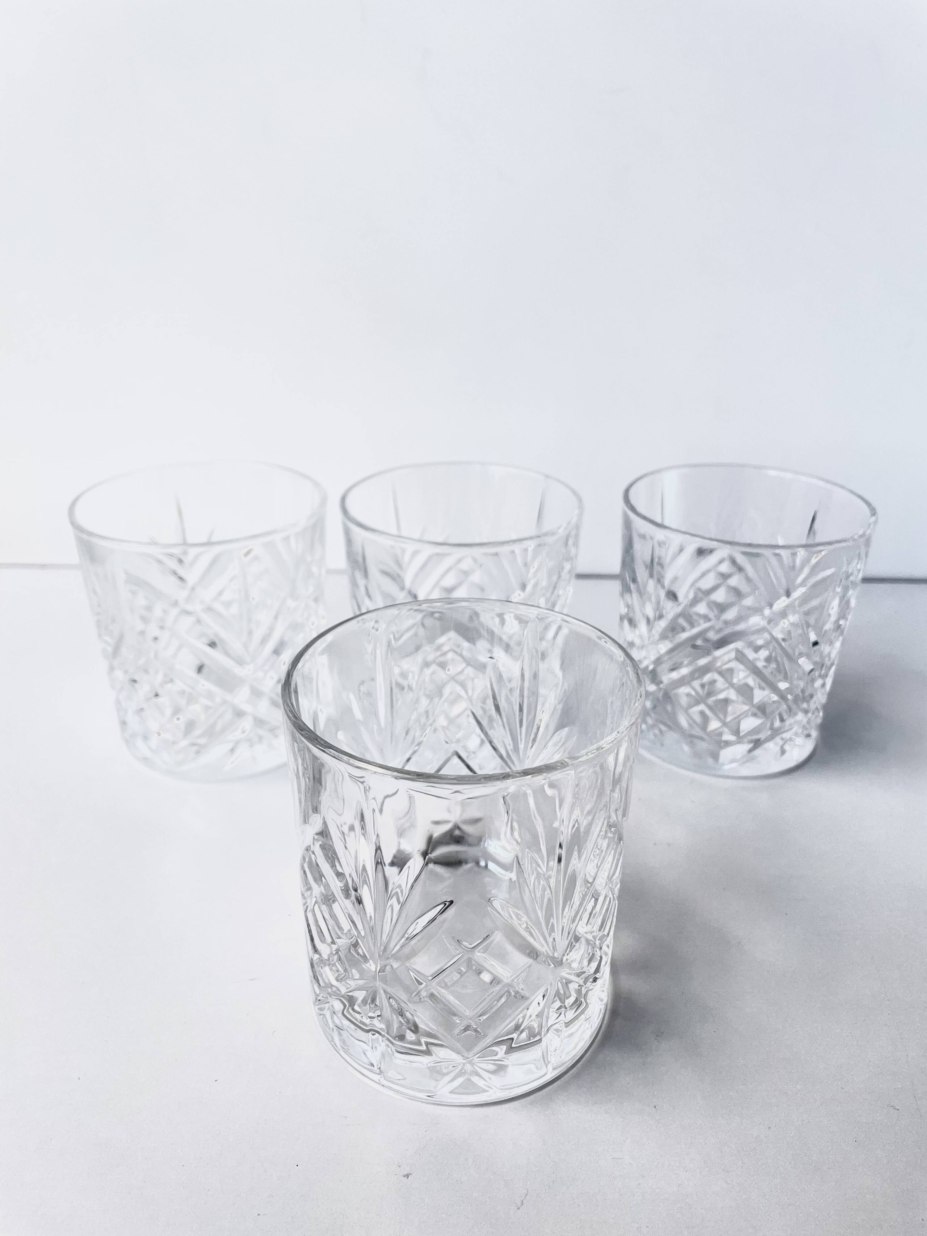 Ensemble de 4 verres à whisky cocktails Hollywood Regency