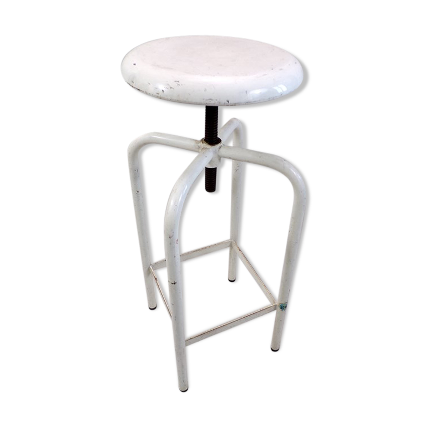 Tabouret industriel réglable à vis en métal de marque Jouk