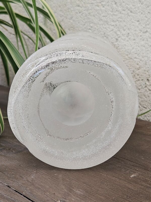 Vase verre soufflé effet glaçon vintage