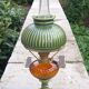 Oil lamp or quinquet in porcelain and glass