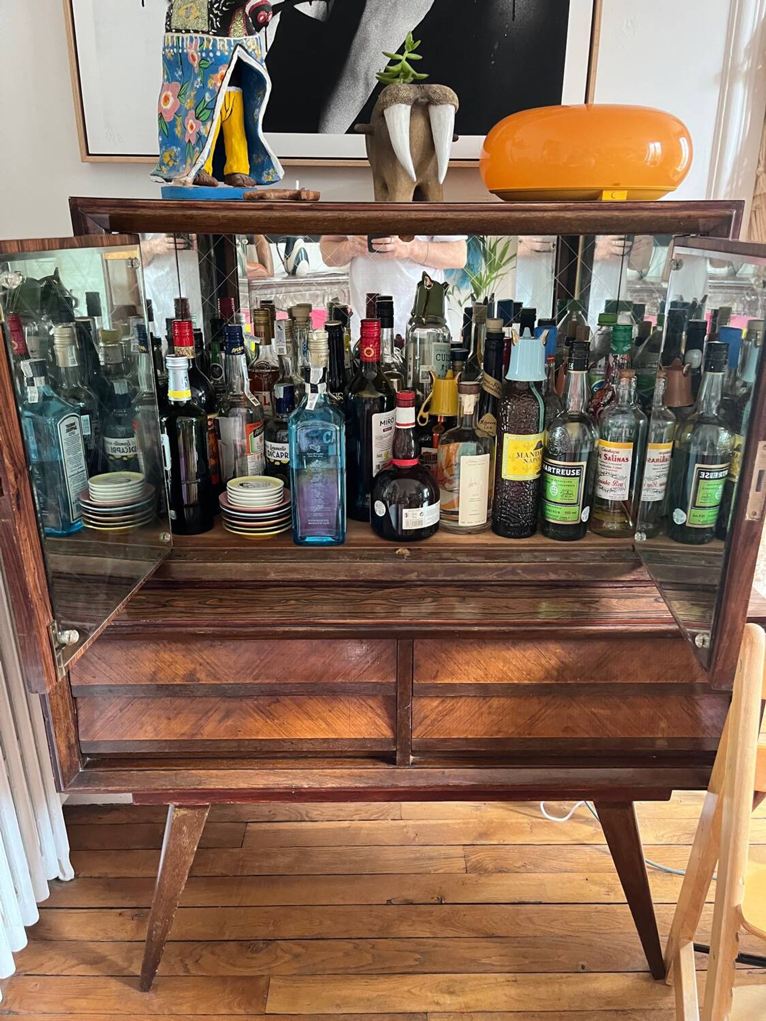 Brazil. Bar cabinet in caviuna and rosewood