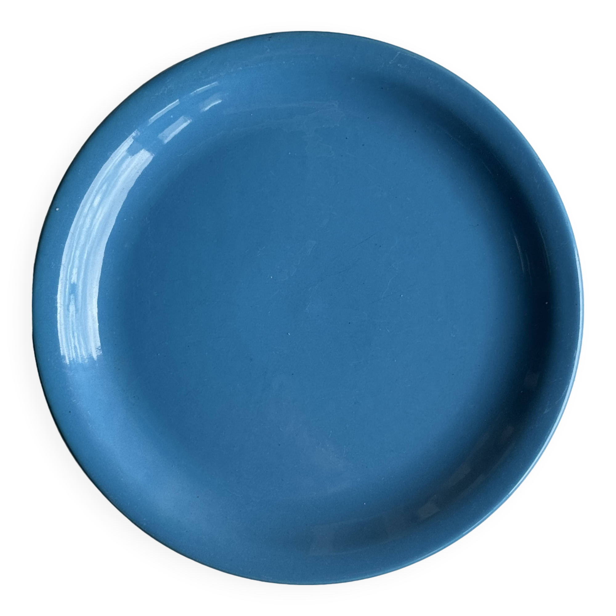 Set of 2 sky blue plates, one slotted