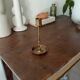 Vintage candle holder in solid gold brass