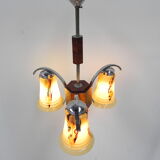 Art deco hanging lamp in glass