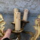 Deux paires d’appliques en bronze