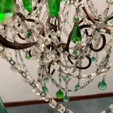 Lustre Macaroni Vert Murano Années 1950