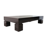 Modernist coffee table in black lacquered wood 1970