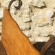 Vintage wooden and wrought iron magazine rack circa 1950s