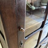 Parisian cupboard Bookcase Bonnetière glazed with small vintage tiles