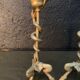 Pair of candlesticks with snakes, gilded bronze 19th century