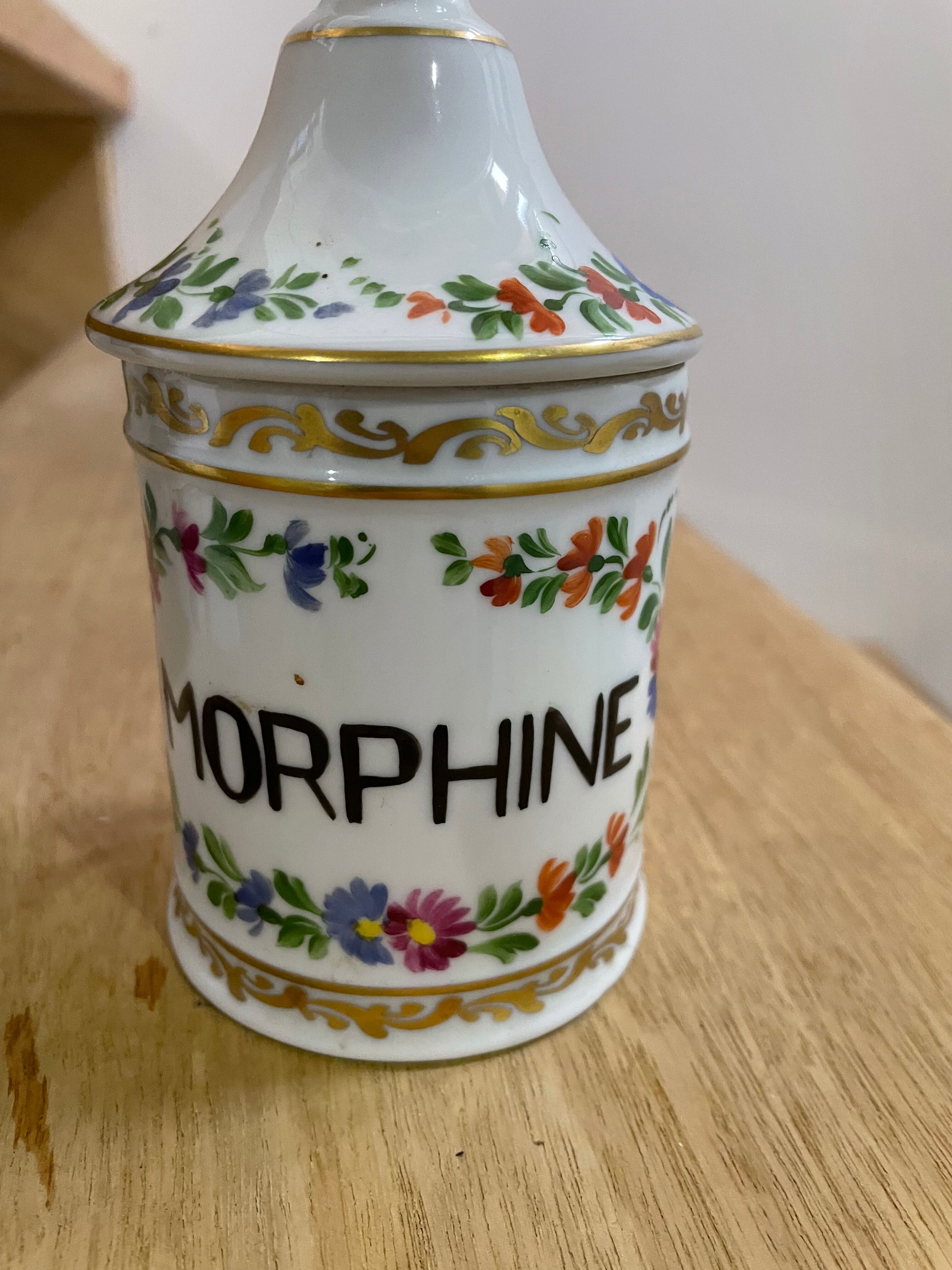 Pharmacy jar Morphine porcelain