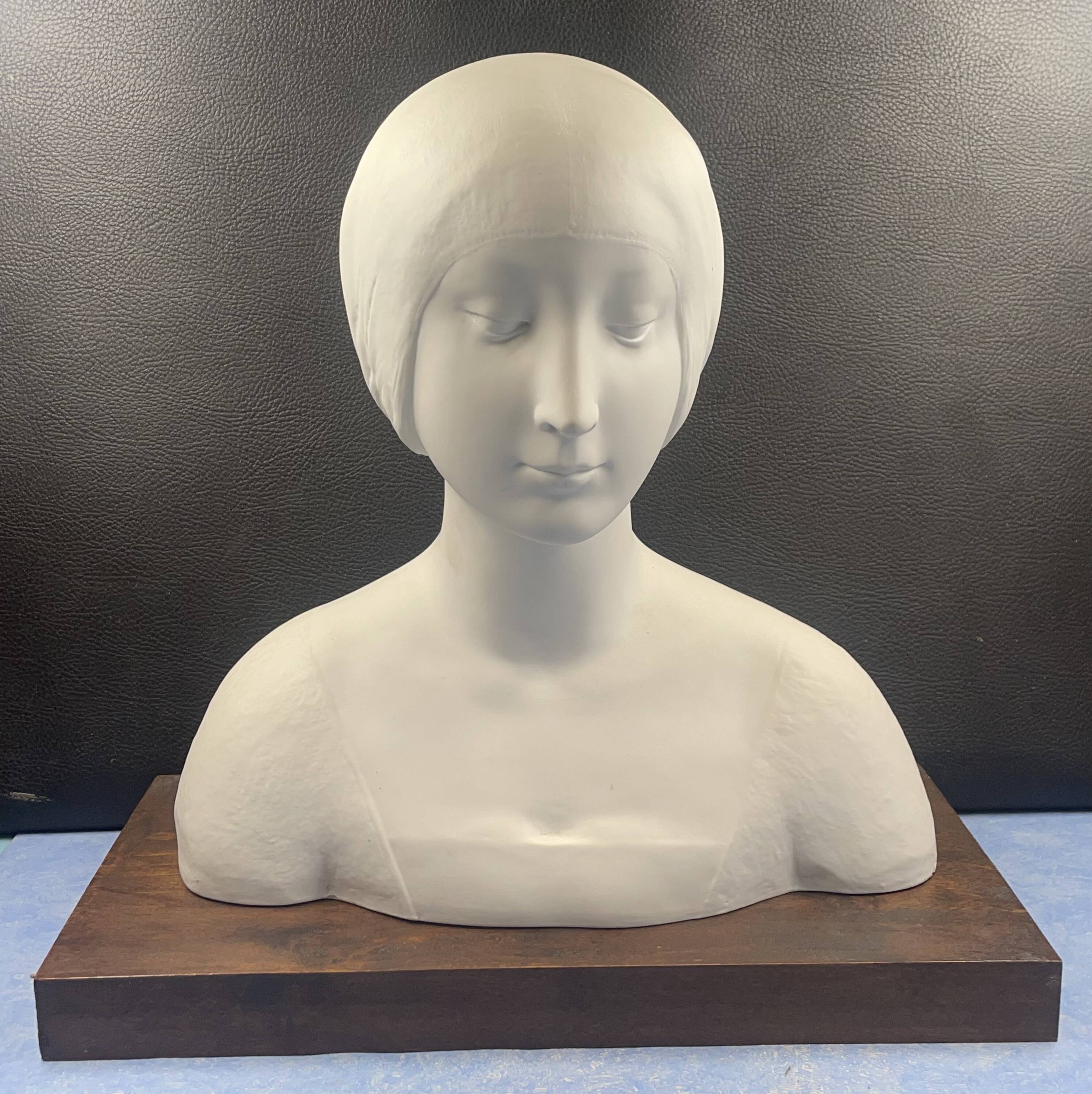 Large Porcelain Biscuit Bust - Limoges - 20th century - 40 cm without the base