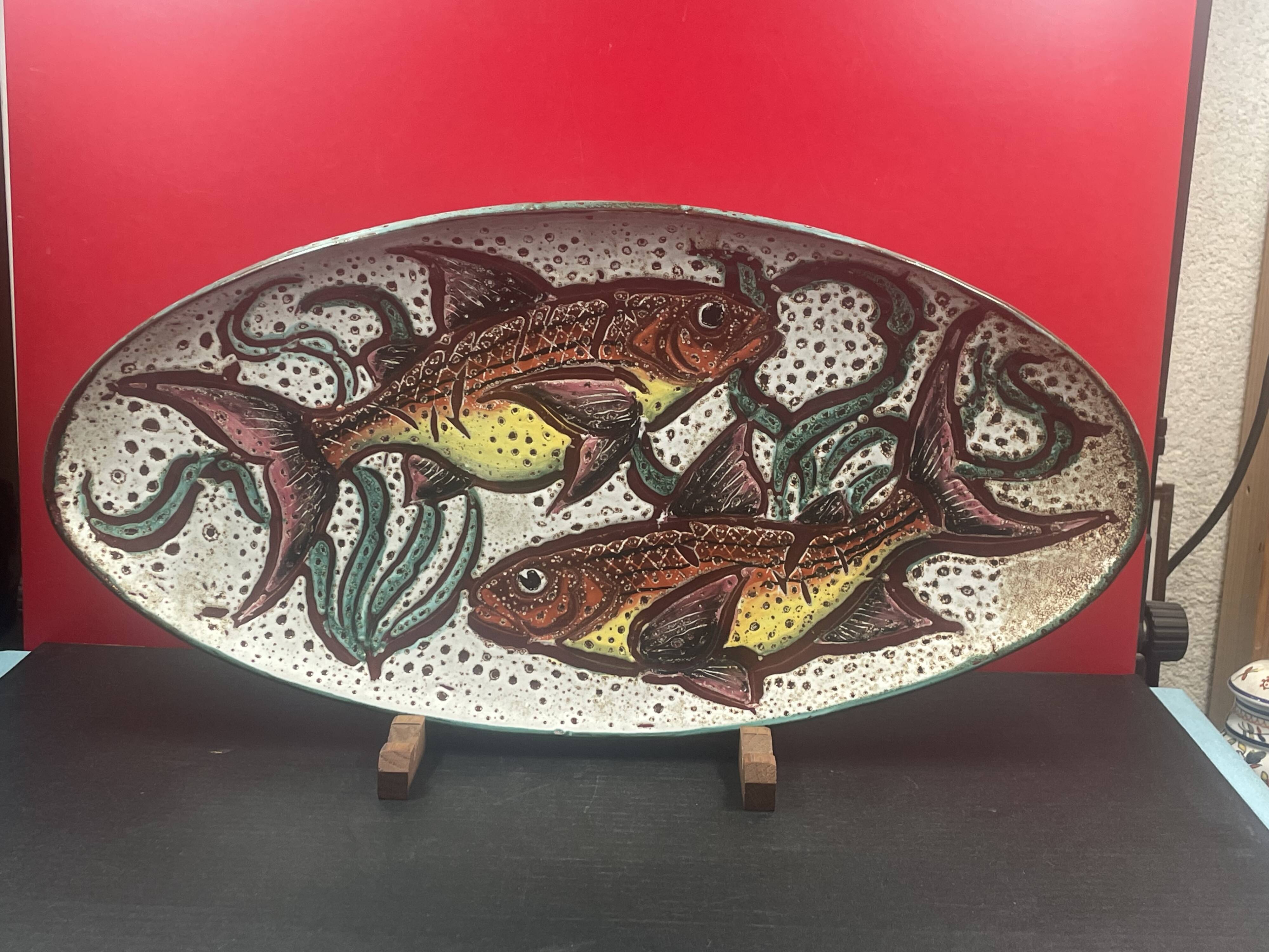 Dish vallauris crustaceans fish bouillabaisse foam 55 cm etienne daniel?